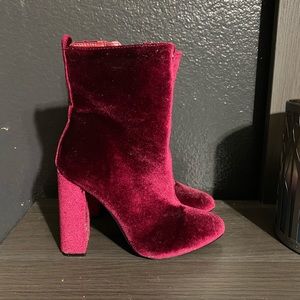 Burgundy booties